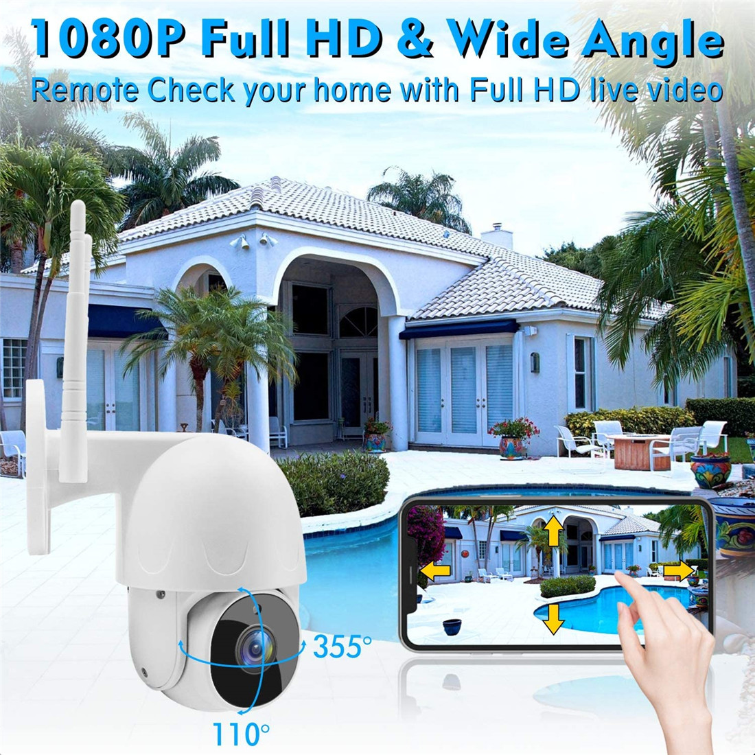 Tuya Smart Life Google Alexa PTZ 1080P 2MP HD Waterproof Outdoor IP Camera P2P WiFi Security Camera CCTV Surveillance