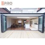 Powder Coated Aluminium Bifold Doors Anti Aging Folding Panel Doors GLASS