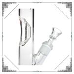 Grav Straigth Tube Glass Water pipes With Ingot Ice Catcher Bongs