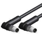 Male Au Plating M5 TPU Waterproof Cord Connector 90 Degree Ip68