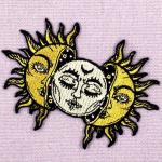 Fabric Sun Moon 4.4in Custom Embroider Patch For Short Sleeve