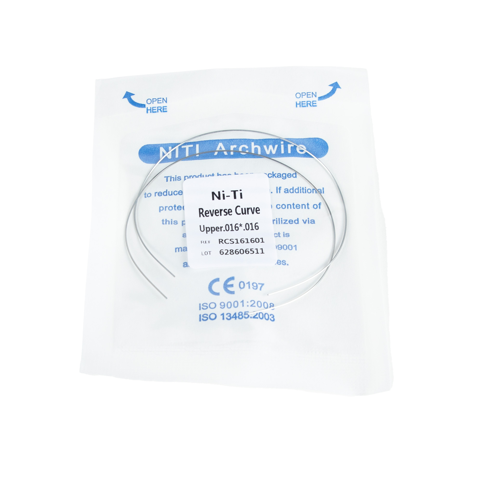 NiTi Rectangular Wires for Orthodontic Treatment Reverse Curve Design and CCC Certification