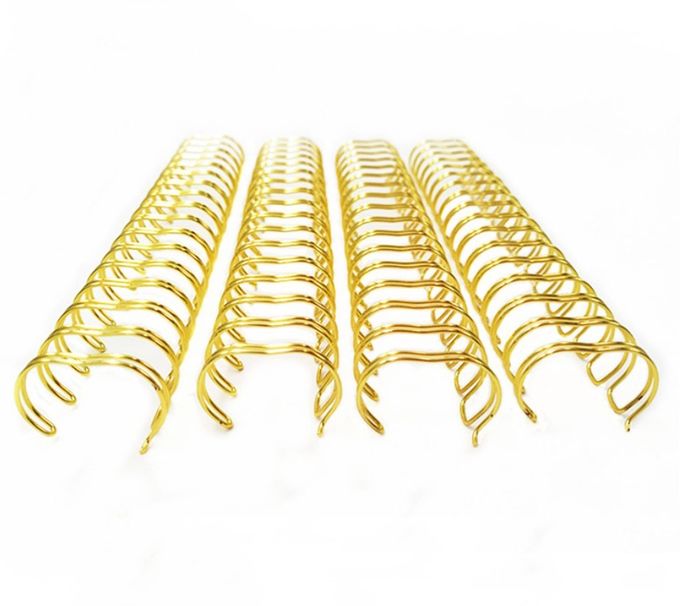 Electroplating 7/8'' Double Loop Binding Wire Rings Yellow Color