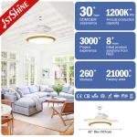 3 Retractable Blades 3 Light Color Changing Ceiling Fan For Living Bedroom