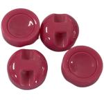 Plastic Resin Red Shank Buttons With Concave Front Side One Hole On The Back