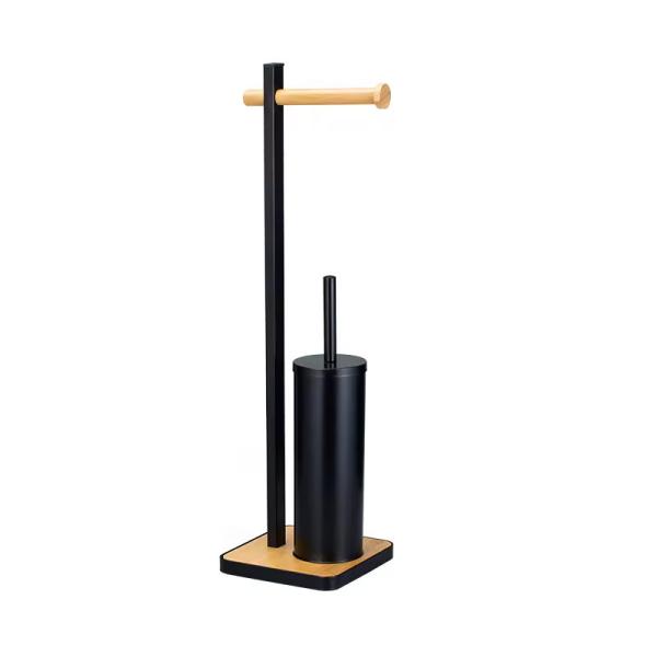21*18*67cm Multifunctional Matt White Toilet Roll Holder Stand And Bamboo Toilet