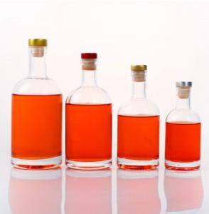 Wholesale 375ml 500ml 750ml Custom Unique Transparent Round Empty Flint Glass Liquor Bottle from china suppliers