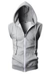 Custom Clothing Factory China Men'S Zip Up Sleeveless With Hood Sports Vest