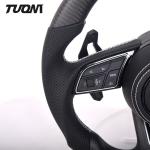 Matte Audi Carbon Fiber Steering Wheel Real Leather RS International Auto Parts