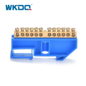 Wholesale Din Rail Mounted Terminal Bus Bar Neutral Busbar Terminal Block Blue 500V/17.5A from china suppliers