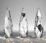 Transparent Rhombus Glass Bottle 350ml 500ml Custom Color Glass Collar Unique