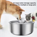 8L Pet Water Dispenser Stainless Steel Cat Water Fountain With Automatic
