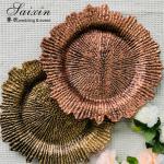 Cheap Wedding Decoration Supplies Acrylic Gold Charger Plate Wedding Plastic
