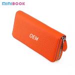 Availiable Luxury Real Leather RFID Blocking Portable Logo Zipper Long Wallet