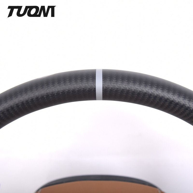 Q3 Q5 Audi Matte Carbon Fiber Steering Wheel Orange Perforated Leather