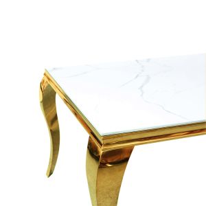 Metal Golden Luxury Modern Dining Table Set Elegant Multi Function