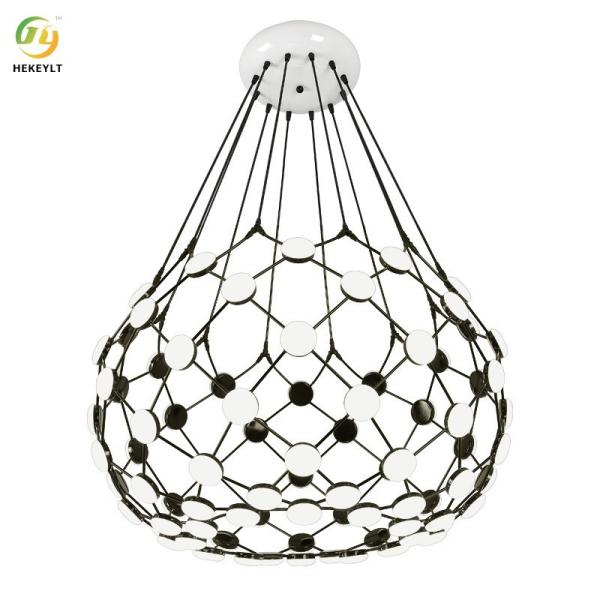Modern Simple Restaurant Creative Grid Glass Pendant Light For Clothing Store