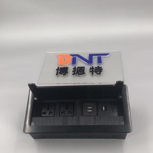 Wholesale Aluminum Alloy cable management flip up emdded desk hidden socket with brush cover from china suppliers