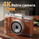 4K Retro Digital Camera 3inch Screen Entry-Level Kids Campus HD Zoom Photography