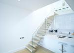 Modern Glass Floating Steps Staircase Solid Wood Treads Villa Design For