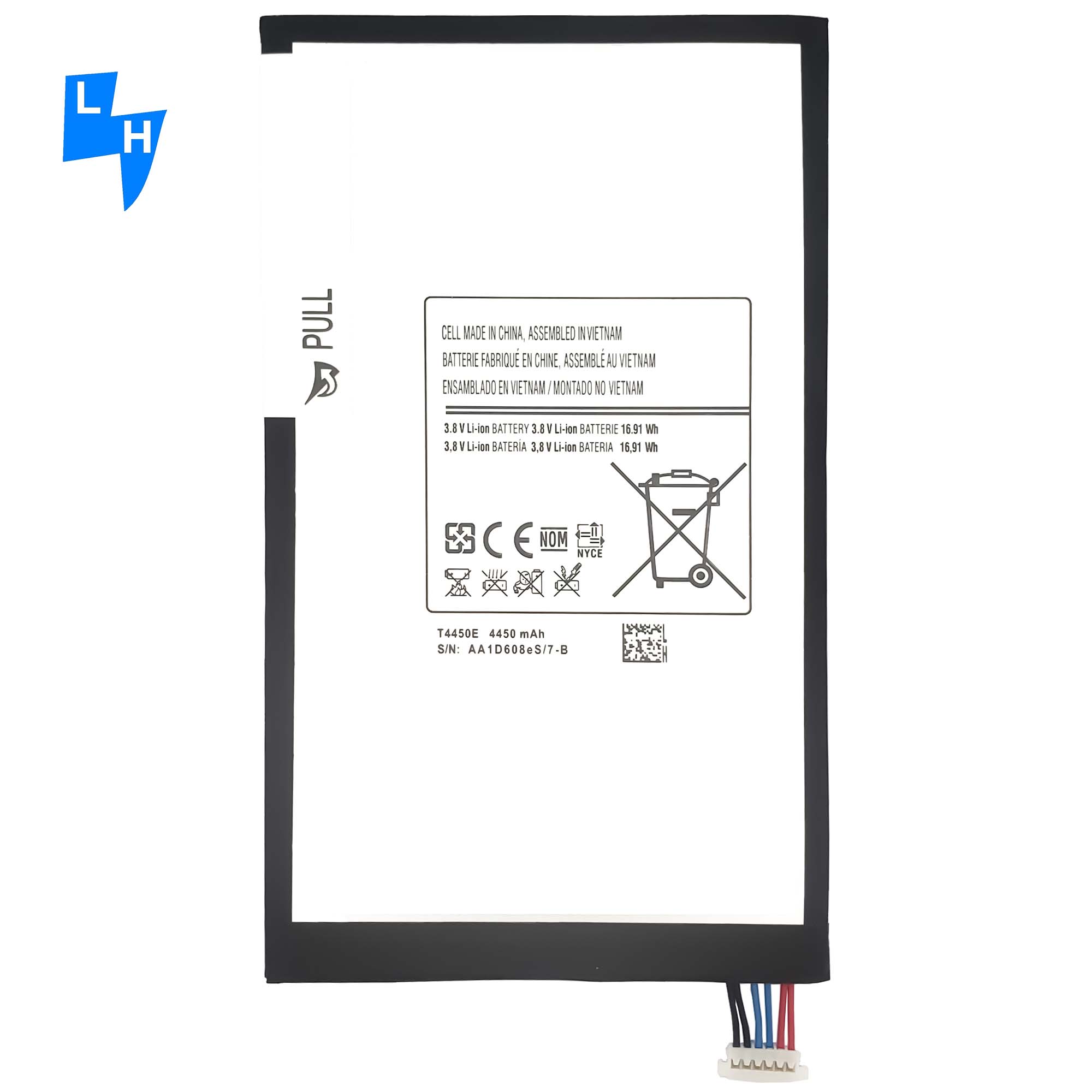 T4450E 4450mAh Lithium Battery for Samsung Galaxy Tab3 T310 T311 T315 SP3379D1H TAB3-8.0