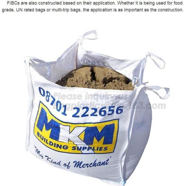 1 Ton Woven Fabric FIBC Jumbo Bags , Fibc Bulk Bags Anti Static Super Sack