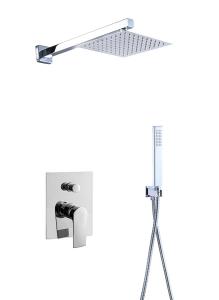 Wholesale Single lever concealed in-wall 2-way bath or shower mixer diverter rainshower handshower bath chrome brass faucet OEM from china suppliers