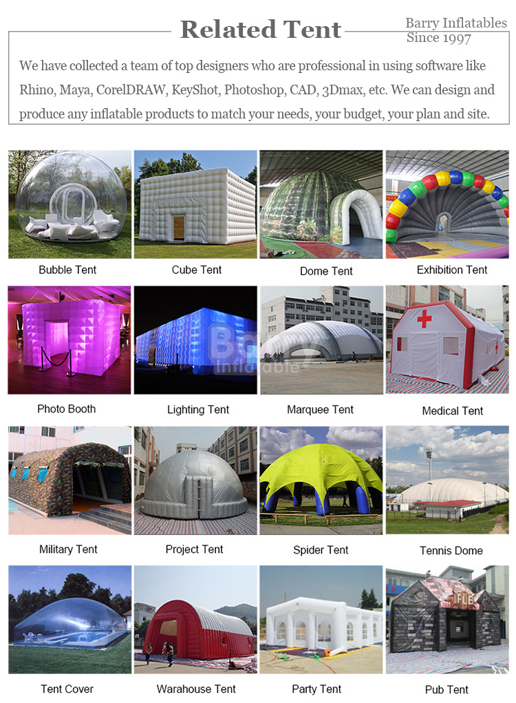 Outdoor Camping Family Inflatable Clear Dome Tent Crystal Bubble Tent