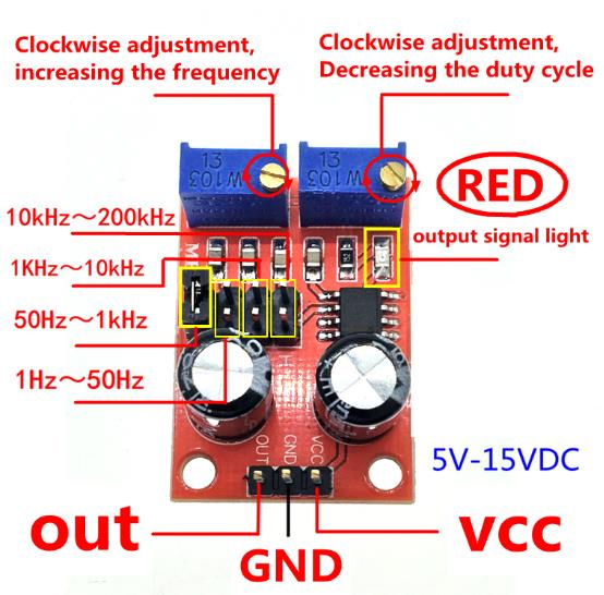Pulse Frequency Duty Cycle Adjustable Module for Standard NE555 Stepping Motor Driver