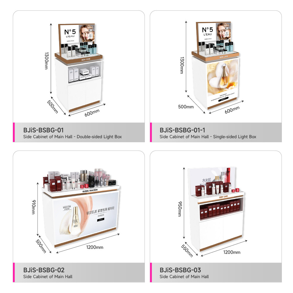 Beauty Store Checkout Counter Platinum Wooden Cash Register For Space-Saving Cosmetic Display Furniture And Branded Display Table