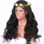 Full Lace 360 Human Hair Wigs Body Wave Natural Color Brazilian Remy Hair Medium