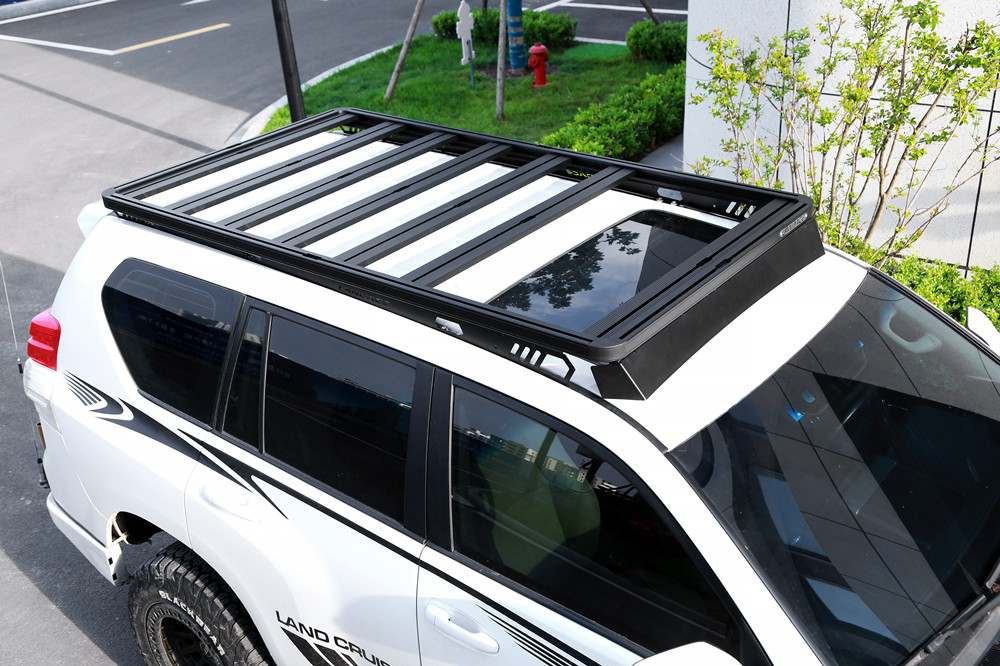Black Powder Coated Roof Rack Platform Perfectly Suited for Toyota Landcruiser 200