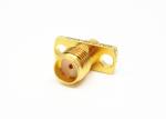 2 Holes Flange Mount Straight 50Ohm SMA Female Connector