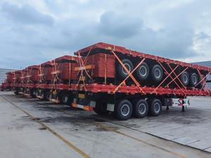 Wholesale Tri Axle 2/3/4 Axle Container Cargo flat bed semi trailer 40 Ton 20/40 FT from china suppliers
