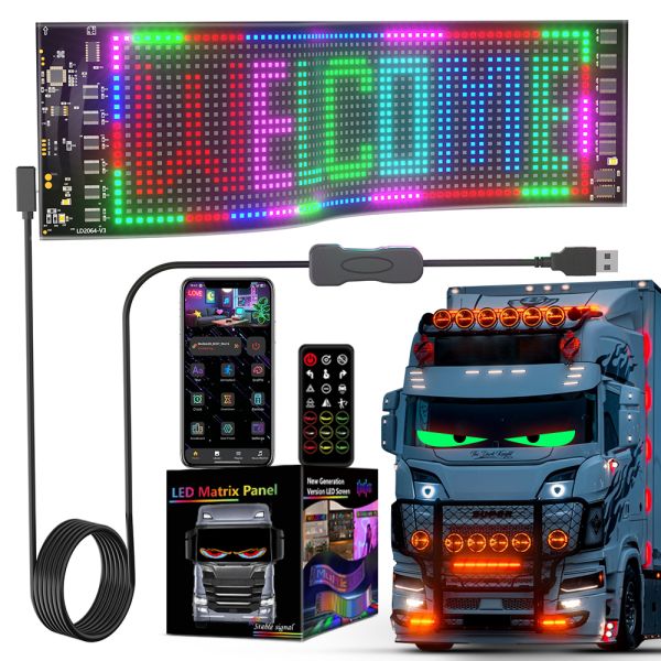 Scrolling Huge Bright Advertising LED Signs, 13.7''x3.93'' Flexible Custom USB 5V Bluetooth APP Control Text Pattern Animation Programmble LED Sign