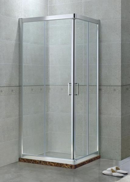 Corner Square 6 / 8 MM Tempered Glass Shower Enclosures Aluminum Alloy CE