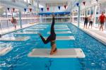 Unique Water Aqua Yoga Mat , Inflatable Floating Yoga Mat Low - Impact