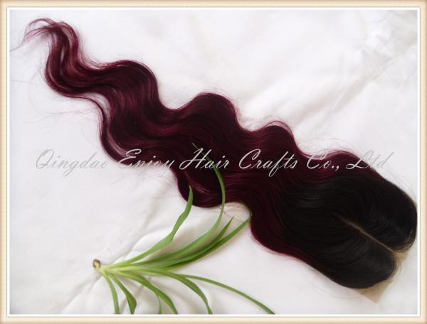 Silk top closure 4''x4'' peruvian virgin hair natural color /99j,body wave 10''