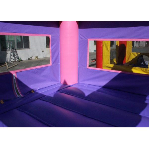0.55mm PVC Pink And Purple Inflatable Jumping Castle Bounce House For Child