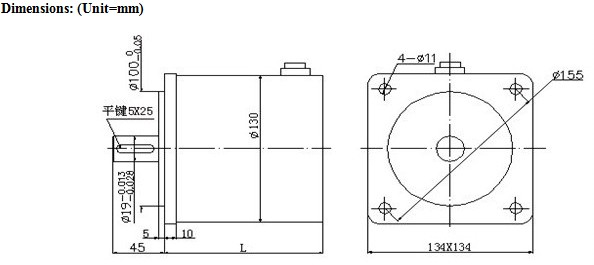 1.2° 130mm3phase Hybrid Stepper Motor-NEMA34