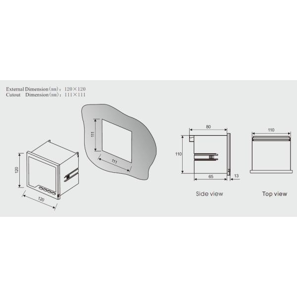 CN-AV2Y 120*120mm Intelligent Digital Panel Analog Single Phase AC Voltmeter Voltage Data Logger LCD