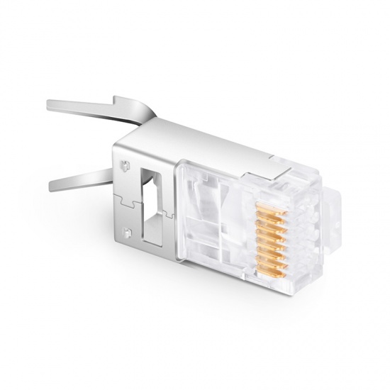 Cat7 SFTP Rj45 Plastic Wire Connector 8 Pin Crystal Head Shielded Connector for Networking