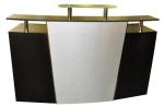 Arc Shape Salon Reception Desk Commercial Furniture With 125cm Height