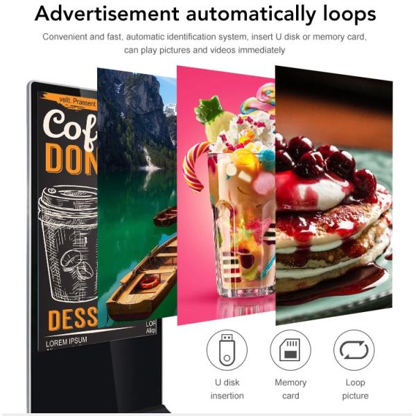 85'' Electronic Digital Monitor Vertical LCD Screens TV Stand Alone Advertising Display