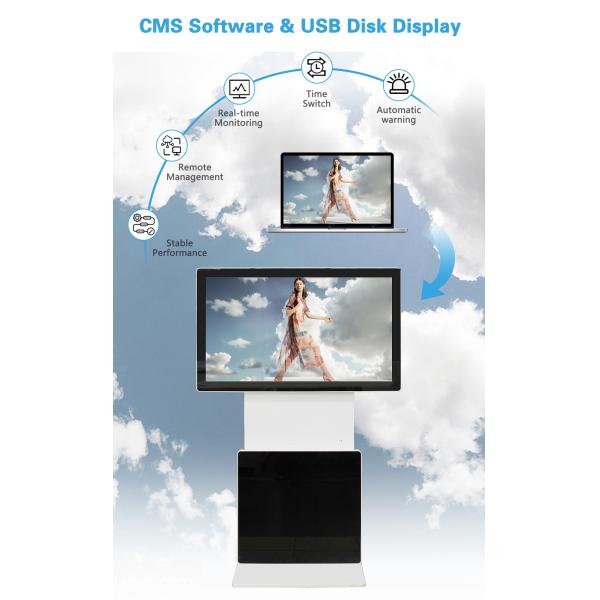 Rotating Touch Screen Terminals Floor Standing Interactive Kiosk Wifi Digital Signage
