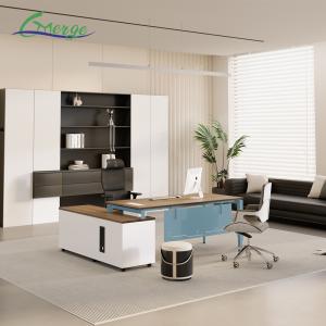 Buy cheap Functional Cable Management System Commercial Manager Office Desk with Wood from wholesalers