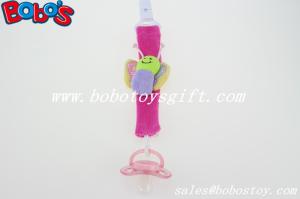 Wholesale Hot Pink Butterfly Plush Baby Pacifier Holder Personalized Pacifier Holder from china suppliers