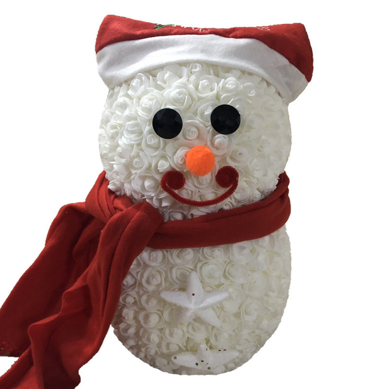 New Gift Foam Roses Snowman For Christmas Gift And Home Decoration