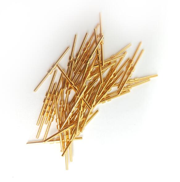 Brass Gold Plated Solid Needle Gold Plated Test Probe Pogo Pin / Spring Thimble