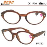 Fashionable reading glasses,made of plastic frame with metal parts,suitable for
